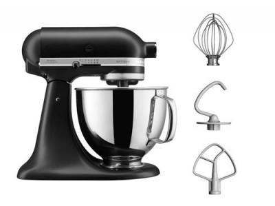 Robot p&acirc;tissier Kitchenaid artisan noir mat 4,8L - 5KSM125EBM