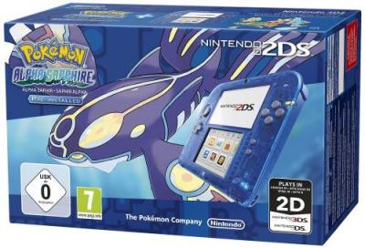 Console Nintendo 2DS Bleu Transparent + Pokemon Saphir Alpha