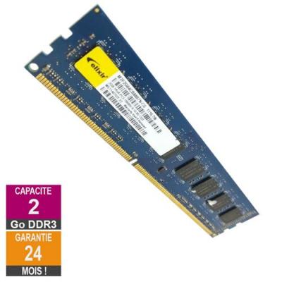 Barrette M&eacute;moire 2Go RAM DDR3 Elixir M2F2G64CB88B7N-CG DIMM PC3-10600U