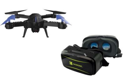 Drone MiDrone Vision 220 HD WiFi FPV + Casque de r&eacute;alit&eacute; virtuelle + Etui