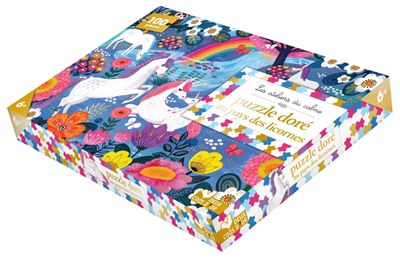 Puzzle dor&eacute; licornes - 100 pi&egrave;ces