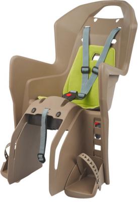Si&egrave;ge enfant Polisport Koolah CFS fixation porte-bagages marron/vert