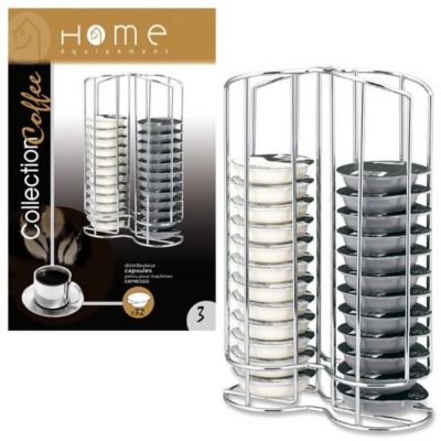 HOME EQUIPEMENT 50927 Tour de Rangement INOX pour Dosette Tassimo