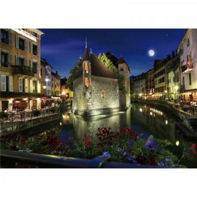 Puzzle 1000 Pi&egrave;ces : Paysages nocturnes - France : Annecy, DToys