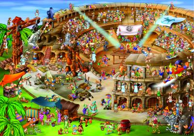 Puzzle Cartoon Collection - Construction du Colis&eacute;e DToys