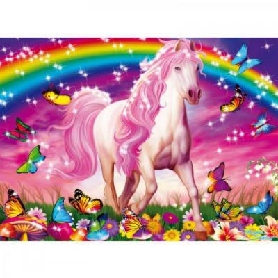 Puzzle 100 Pi&egrave;ces : Pi&egrave;ces Paillet&eacute;es - R&ecirc;ve de cheval, Ravensburger