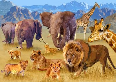 Puzzle Savannah Animals Bluebird Puzzle