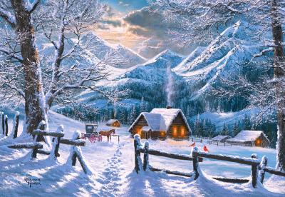 Castorland puzzle Matin enneig&eacute; 68 cm carton 1500 pi&egrave;ces