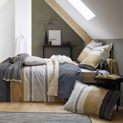 Drap housse percale Marlow Miel TRADILINGE, beige-160 x 200 cm-