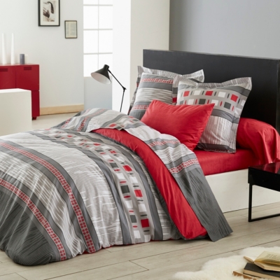 Origin - Housse de couette Corentin en Lyocell Rouge - 140 x 200 cm