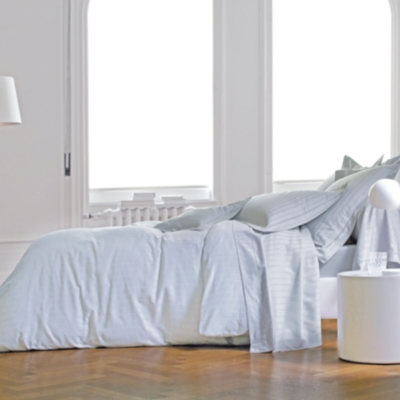 Housse de couette satin Divine BLANC DES VOSGES 240 x 220 cm M&eacute;tal