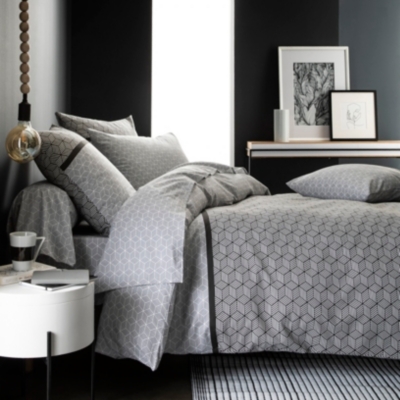 Taie d'oreiller imprim&eacute;e en bambou blanc et noir 50x70