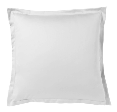 Essix - Taie d'oreiller carr&eacute;e Satin de coton uni Blanc - 65 x 65 cm