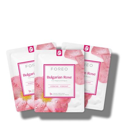 Masque en tissu hydratant &agrave; la rose bulgare FOREO (lot de 3)