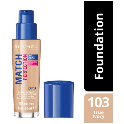 Rimmel&nbsp;Match Perfection Fond de teint &nbsp;(diverses teintes) - True Ivory