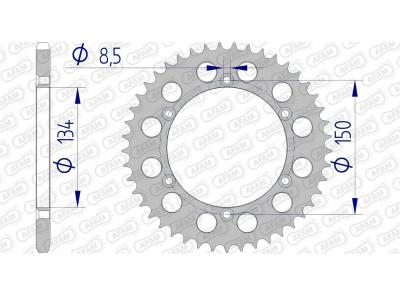 Couronne Afam aluminium anti-boue 42 dents Kawasaki KX / KXF