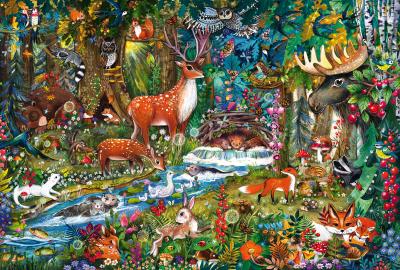 Puzzle - - Animaux des forets d'Europe - 150 pieces - Des 7 ans