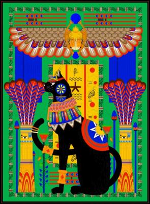 Puzzle Chat Egyptien - Vert Grafika