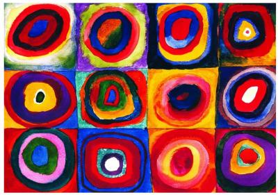 Puzzle Kandinsky : Etude de couleurs de carr&eacute;s Eurographics