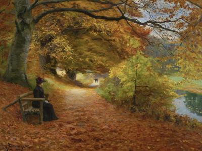 Puzzle Hans Andersen Brendekilde: A Wooded Path in Autumn DToys