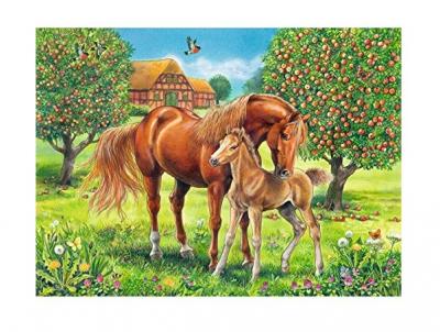 Puzzle Pi&egrave;ces XXL - Chevaux Heureux dans la Prairie Ravensburger