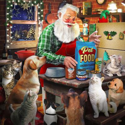 Puzzle Pi&egrave;ces XXL - Le P&egrave;re No&euml;l et ses Animaux SunsOut