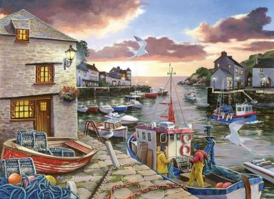 Puzzle 250 Pi&egrave;ces : Pi&egrave;ces XXL - Harbour Lights, The House of Puzzles
