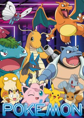 Puzzle - NATHAN - Nathan Pok&eacute;mon N&eacute;on - 1500 pi&egrave;ces - Couleur n&eacute;on - Th&egrave;me dessins anim&eacute;s