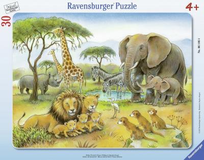 Puzzle 30 Pi&egrave;ces : Puzzle Cadre - Animaux d'Afrique, Ravensburger