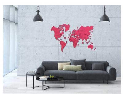 Puzzle en Bois - Carte du Monde XXL (Corail) Wooden.City