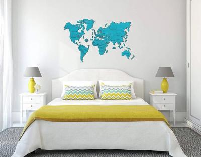 Puzzle en Bois - Carte du Monde XXL (Cyan) Wooden.City