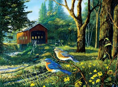 Puzzle Terry Doughty - Sleepy Hollow Blue Birds SunsOut