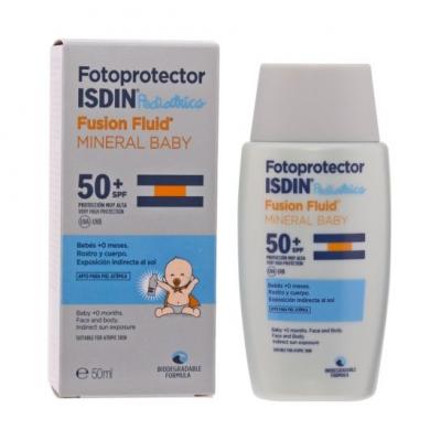 Isdin Fusion Fluide Min&eacute;ral Photoprotecteur B&eacute;b&eacute; P&eacute;diatrie SPF50 50