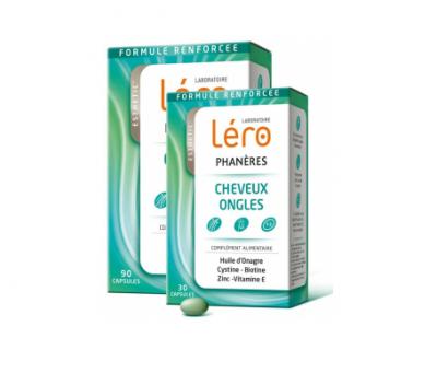 L&eacute;ro phan&egrave;res ongles cassants & chute de cheveux 90+30 capsules
