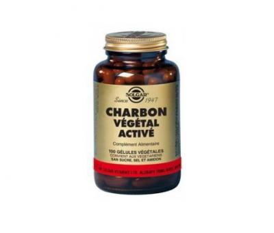 Solgar Charbon V&eacute;g&eacute;tal Activ&eacute; G&eacute;lules V&eacute;g&eacute;tales - Flacon 100 g&eacute;lules