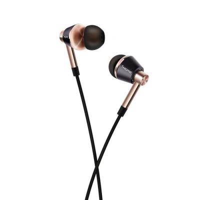 Ecouteurs intra-auriculaires E1001 Triple Driver Hi-Fi micro-casque or