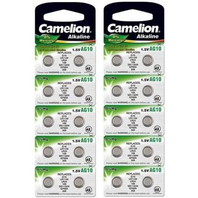 Lot de 20 piles AG10 / LR54 / 189 / 389 / LR1130 pile bouton longue dur&eacute;e de conservation
