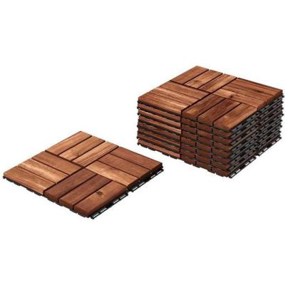 Lot de 33 dalles de terrasse clipsable en bois 31 x 31 cm hobby tech