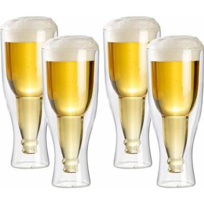 Infactory 4 verres &agrave; bi&egrave;re &agrave; double paroi - 20 cl