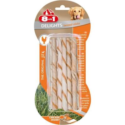 Friandise Delight 8in 1 Sticks Torsades Poulet 10 Pces