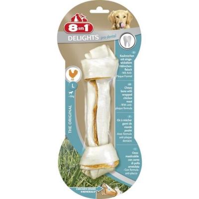 Os &agrave; m&acirc;cher au poulet 8 in 1 dental delight taille l - une pi&egrave;ce (fin de dluo)