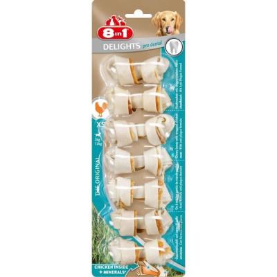 Os &agrave; m&acirc;cher au poulet 8 in 1 dental delight taille xs - 7 pi&egrave;ces