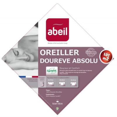 Abeil oreiller classique dour&ecirc;ve absolu lot de 2 oreillers 60 x 60 cm