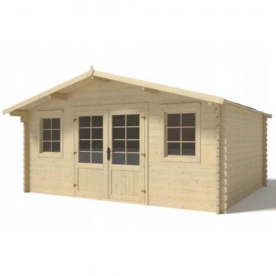 Abri de jardin en bois - 19,20m2 - 4,80x4m - Ep. 40mm - Couleur: naturel