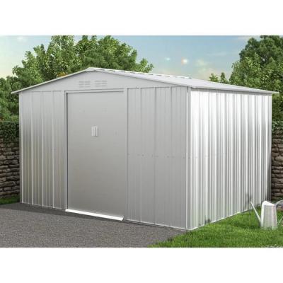 Abri de jardin m&eacute;tal en acier galvanis&eacute; gris 7,82 m&sup2; LINUS