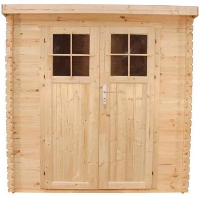 Abri de jardin en bois 2.22 m&sup2; TIMBELA - Pin / &eacute;pic&eacute;a - 204x142 cm - M311F