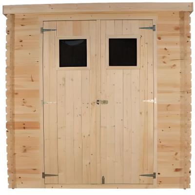 TIMBELA M309+M309G - Abri de jardin en bois - H200 x l204 x L204 cm / 3.53 m2 AVEC SOL TRAIT&Eacute;