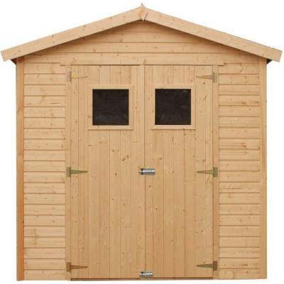 TIMBELA M351 Abri de Jardin en Bois Naturel - H228x222x233 cm / 4,2 m&sup2;