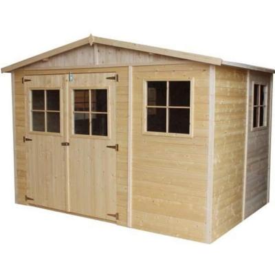 TIMBELA M334+M334G Abri de jardin en bois H226x318x220 cm / 6 m2 - AVEC LES PLANCHERS IMPR&Eacute;GN&Eacute;