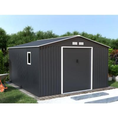 Abri de jardin m&eacute;tal en acier galvanis&eacute; gris 12,99 m&sup2; ARCHER